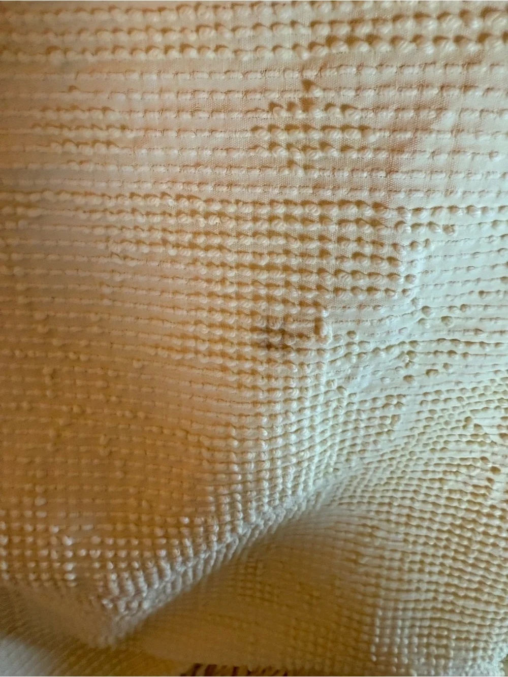 Vintage Cream Woven Fringe Large Blanket